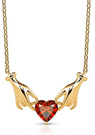 Jeulia Gelübde der Liebe Herz geschnitten Sterlingsilber Claddagh Heart Cut Halskette für Frauen Frau Freundin Verlobung Hochzeitstag Weihnachten Geburtstag mit Schmuckschatulle