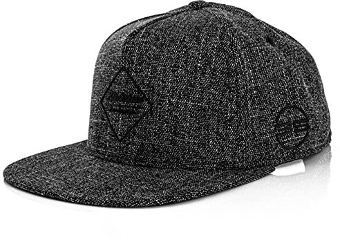 Blackskies® Apollon Snapback Cap | Herren und Damen Schirm Kappe | Premium Baseball Mütze Basecap Gum Spot Brand Logo Wolle Dunkelgrau