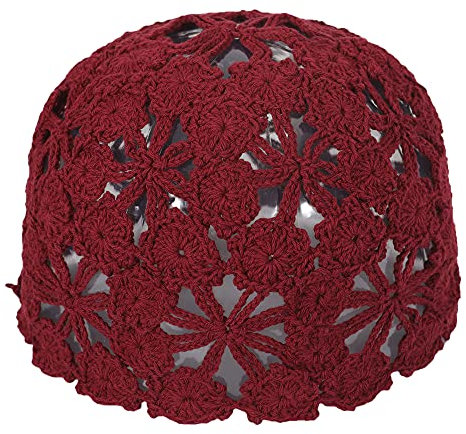 ZLYC Damen Mädchen Mütze Handgemachte Sommermütze Strickmütze, Rot Uni, One Size