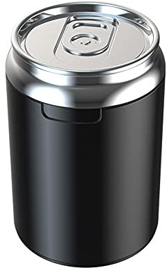 ihreesy Auto Aschenbecher mit LED,Universal Abnehmbarer Auto Aschenbecher mit Deckel Edelstahl Zigaretten Aschenbecher Auto Rauchfreiem Dose Aschenbecher,Schwarz