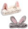 SIOPPKIK Haarband für Make Up - Damen Kosmetisches Stirnband Elastische Korallen Fleece Haarbänder für Waschen Gesicht Spa Yoga Sport Beauty, Grau