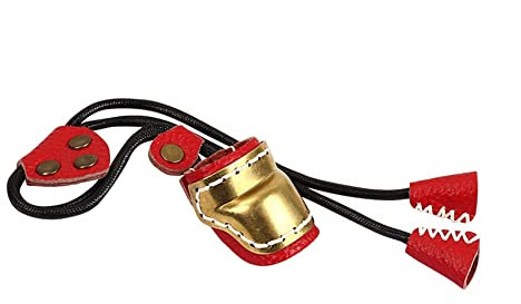 DONGKER Bogenschießen Daumen Fingerschutz, Messing-Leder Bogen Daumen Schutz Ring, Einstellbar Daumenringe für die Traditionelles Bogenschießen