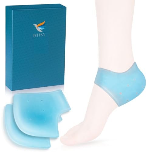 MHSY Silicone Heel Sleeves, 2PCS Gel Heel Protectors, Heel Cups for Heel Pain Relief Plantar Fasciitis Achilles Tendonitis Cracked Heels Spur Aching Heels Cushion for Women and Men