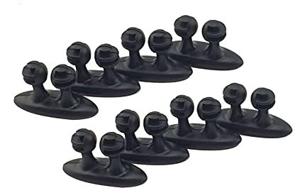 8Pcs Cable Management Clips, 26 * 15mm Plastic 3M Self-Adhesive Electrical Wire Holder for Car, Office and Home (Black)