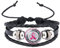 Yowablo Brustkrebs-Bewusstsein Nette Pflege rund um die Brust Zubehör Handgemachtes Lederarmband Frauen Armbänder Damen Magnetverschluss