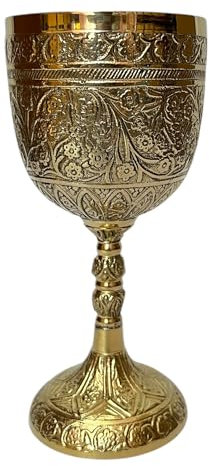 Morcomart Kelch, Messing, bestickt, handgefertigt, Vintage-Stil, Weinkelch, Gothic-Design, viktorianisches Glas, 1 Stück