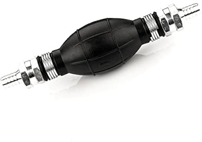 LST Kraftstoff Handpumpe Umfüllpumpe mit 10mm Schlauchanschluss, Förderpumpe für Benzin, Diesel, Öl, Wasser, Sechskantgewinde 22 mm, Einwegpumpe, Siphonpumpe für Außenbordmotor