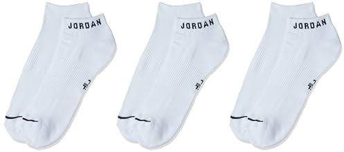 Nike Air Jordan Everyday No-Show Socken (3 Paar) Weiß/Schwarz Herren 39-42 Damen 39-44, Weiß/Schwarz, 37.5-40.5 EU