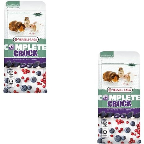 Versele-Laga Complete Crock Berry | Doppelpack | 2 x 50 g | Snack für Kaninchen und Nagetiere | Knusprige Hülle und weiche Beerenfüllung | Leicht verdaulich und ohne Zuckerzusatz