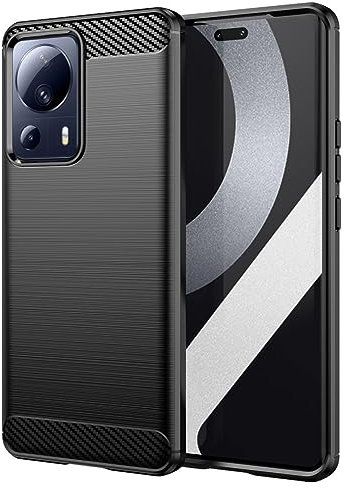 CoverKingz Coque de téléphone Portable pour Xiaomi 13 Lite - Etui en Silicone Smartphone pour Xiaomi 13 Lite - Protection Souple Couleurs Carbone Noir