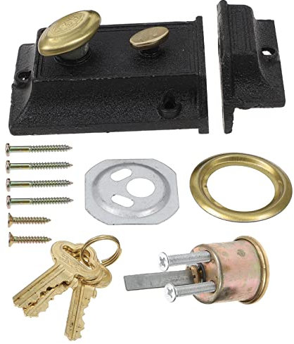 DOITOOL 1 Juego Cerradura De Puerta De Madera Vintage Cerrojos Para Cerradura De Puerta De Cadena Cerraduras De Puertas De Hoteles Bloqueo Deslizante Antiguo Cobre Bloqueo Para Niños