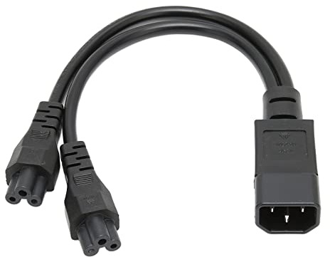 Splitter-Netzstecker, IEC320-C14-Stecker auf Zwei Haken-Teppich-Leinenkabel, Nähte, Große Strick-C5-Buchse für Laptop-Adapter 100–250 V