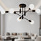 JIINOO Kronleuchter Moderne Pendelleuchte 6 Lichter Metall Industrielle Vintage Halterung Kronleuchter für Wohnzimmer Esszimmer Schlafzimmer Foyer, Schwarz