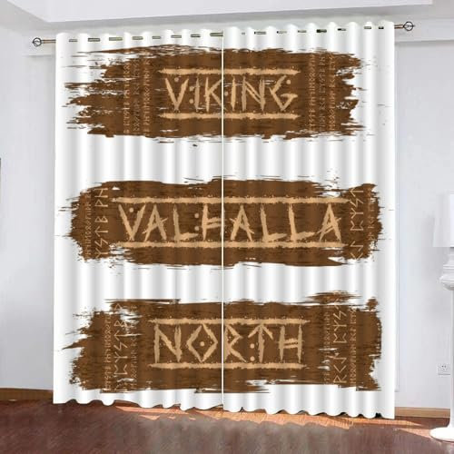WIKINGER Gardinen mit ösen 2er Set B 200 X H 160 cm Vorhang Blickdicht Kälteschutz Schallschutz Verdunkelung Wärmeisolierende Vorhänge für Wohnzimmer Schlafzimmer