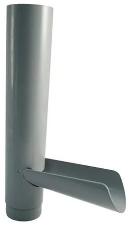 Marley Regenrinnen System Dachrinnenteile DN 75 Fallrohrsystem Grau RAL 7040 Dachrinnenset aus PVC (Wasserablaufklappe)