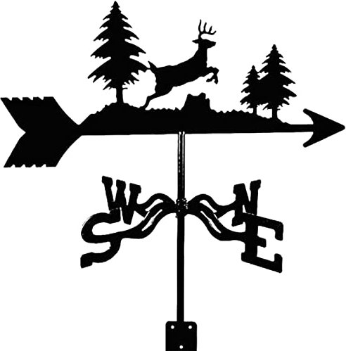 Wetterfahne mit Elch-Figur, praktischer Windrichtungsanzeiger, Rostschutzbeschichtung, Vintage-Stil, Bauernhof-Szene, Zuhause, Outdoor, Garten-Ornamente