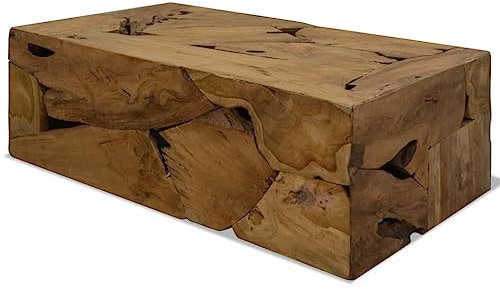 HETFTJN Couchtisch, Beistelltisch Holz Esstisch Wohnwand Konsolentisch Geeignet für Jugendzimmer Balkon Schlafzimmer Wohnzimmer Echtholz 90 x 50 x 30 cm Braun