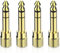 6.35mm (1/4 inch) Male to 3.5mm (1/8 inch) Female Stereo Audio Adapter Converter for Guitar Headphones Amp, Gold Plated 4 Pack