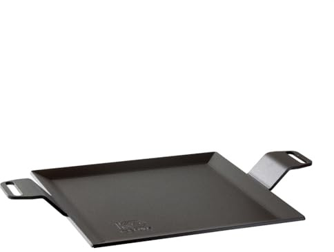 Kockums Jernverk Bratplatte Grillplatte 40x27 cm – Plancha Teppanyaki – Karbonstahl 4 mm – PFAS-frei – Gasgrill Holzkohlegrill Backofen Induktion offenes Feuer – Made in Sweden