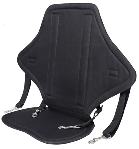 Pastoralist Kayak Seat with Back Support, Nylon Adjustable Canoe Seat with Snap Hooks, Detachable Reusable Paddle Board Seat with Storage Bag for Kayak Accessories