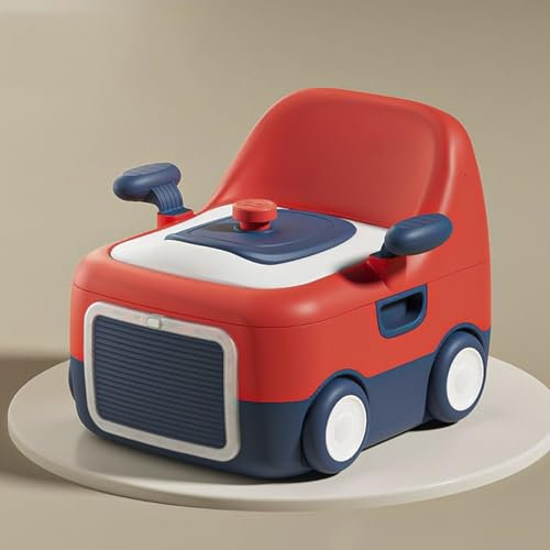 Töpfchen für Kinder, 3-in-1 Kindertoilette Potty Training Toilet, Baby Töpfchen mit praktischem Stauraum, Kindertöpfchen Perfekter Toilettensitz für Kinder (Rot)