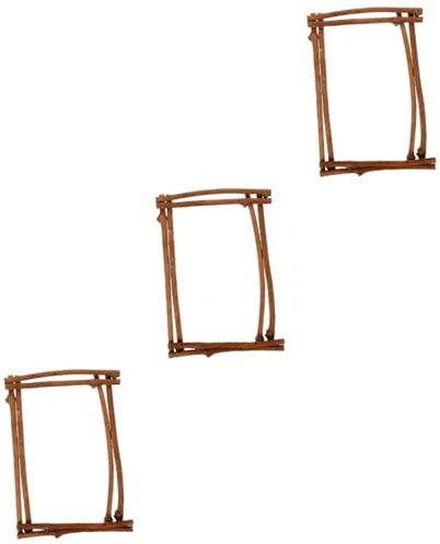 ibasenice 3stücke Unfertiger Holzrahmen Mini-hochzeitsbogen Aus Naturmaterialien Für -Dekorationen Rustikale Hochzeiten Und Gartenfeiern Wreath Accessory