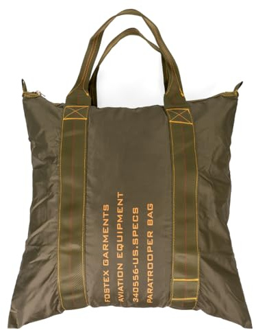 Packbare Tragetasche im Militär-Fallschirmjäger-Stil, olivgrün, Nylon, grün, 48cm x 48cm