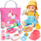 G.C Accessoire Poupee Bebe Jouet Fille 3 4 5 6 Ans, Accessoire Poupee avec Sac à Main & Vêtements & Pot Bebe & Biberon, Accessoires Poupée Jeu de Role Jouet Cadeau Fille Enfant (Poupée Non Inclus)