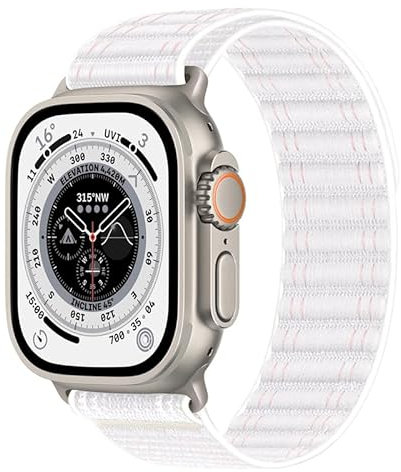 Compatible with Apple Watch Strap 42mm 41mm 40mm 38mm Women Men, Braided Strap Sport Loop Band for IWatch Series 10 9 8 7 6 5 4 3/SE 2/SE (White, 38/40/41/42mm)