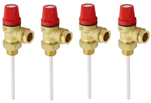 4 x Temperature and Pressure Relief Valve 1/2″ 7 Bar 90°c (Four Pack)