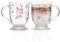 KEMORELA Glass Coffee Mug Set, 16oz Clear Coffee Cups with Handle, Flower Rose Bow Pattern Glass