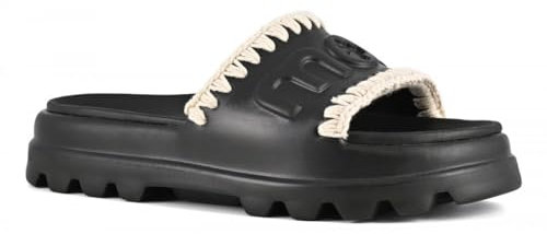 MOU, EVA One-Pice Slide, Sandalen Mode, Black White, 41 EU