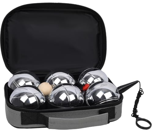 Elountik Boules Set with 6 Metal Balls, A Wooden Jack Ball and Storage Bag, Large Action Game, Outdoor, Beach, Lawn Backyard Family Party Games for Adults