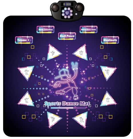 LANPOPO Dance Mat For Girls, Light Up Musical Play Mat For Kids,Bluetooth,Charge For Use,5 Ways To Play,Birthday, Christmas, and New Year Gifts For 3-12 Year Old Girls And Boys