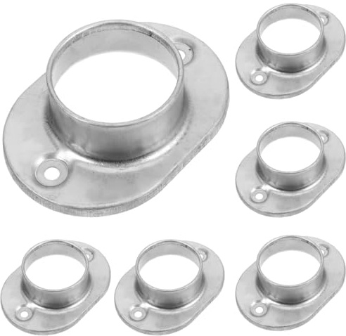 Gatuida Lot De 6 Base De Bride De Poteau Rond Plaque De Base Pour Tubes Support De Garde-Corps Et Main Courante Montage Stable Pour Terrasse Et Clôture 10.50 X 7.50 X 3.00 cm