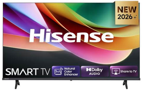 Hisense Smart TV 32 HD Ready 32E4ST | DTS Virtual X, VIDAA OS con 1000+ APP, Game Mode, Wifi, AirPlay2, Works with Alexa, lativù, 2026 Model