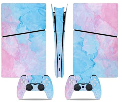 Sans Résidus Pour PS5 Slim Skin Disc Edition & Digital Console Et Manette Vinyl Cover Skins Wraps Scratch Resistant, Compatible Avec Pour 57406 Autocollant Protection Premium Peau(Disc Version)