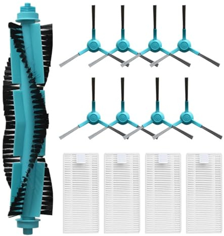 Compatible Con Cecotec, Compatible Con Conga, 1690 1890 2290, Compatible Con Robot Aspirador Panorámico, 2690 1 Cepillo Principal + 4 Filtros + 8 Cepillos Laterales Kit De Recambio Mopa