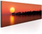 decomonkey Bilder Sonnenuntergang 150x50 cm 1 Teilig Leinwandbilder Bild auf Leinwand Vlies Wandbild Kunstdruck Wanddeko Wand Wohnzimmer Wanddekoration Deko Landschaft Meer Insel