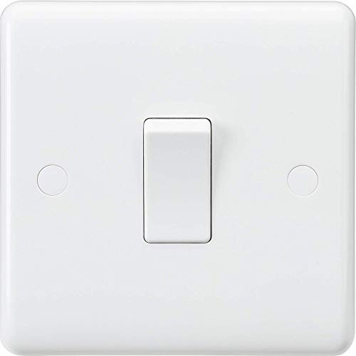 Knightsbridge CU1000 Curved Edge 10 A 1 Gang 1 Way Switch, 230 V, White