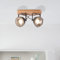 Lightbox Deckenspot mit elegantem Industrial Design | 27 x 12 cm | rustikale Deckenlampe für angenehme Ausstrahlung im Wohnzimmer | GU10 FAssung | aus Metall/Holz in Stahlfarben