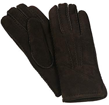 Harrys-Collection HC Damen Herren Handschuh aus echtem Lammfell, Farben:dunkelbraun, Handschuhgröße:XL