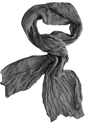 Posh Gear Damen Herren Seiden Schal wrinkle scarf, grau aus 100% Seide