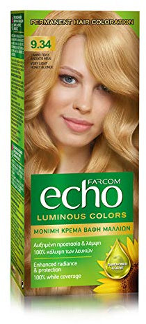 FARCOM Echo Haarfarbe mit natürlichem Olivenextrakt und Vitamin C 60ml (9.34 honey light blonde)