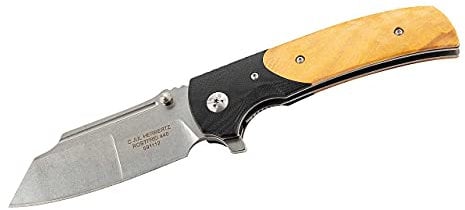 Herbertz 591112 G10 Coltello, Nero/Legna, 12 cm