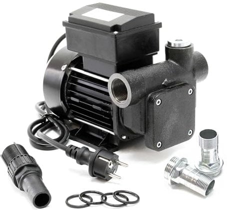 Wiltec Pompe à Fuel Gasoil bio Autoaspirante – 230 V / 550 W / 80 l/min – Hauteur d'aspiration max. de 3 m – Pour gazole et huile de chauffage