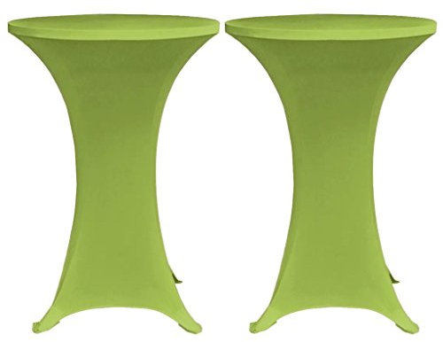 yorten 2er-Set Tischhusse Stehtischhusse Stretchhusse Tischüberzug Stehtisch Hussen Stretchstoff Apfelgrün 160 g/m?