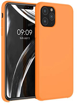 kwmobile Hülle kompatibel mit Apple iPhone 11 Pro Hülle - Silikon Handy Case - Handyhülle weiche Oberfläche - kabelloses Laden - Fruity Orange