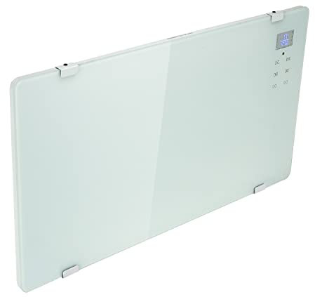 electriQ 2000W Designer Glass Heater Wall Mountable Low Energy with Smart WiFi Alexa - Ultra Slim only 8cm Bathroom Safe IP24