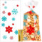 100 Stück Schneeflocke Weihnachten Plätzchentüten, Transparent Cellophantüten Candy Bar Süßigkeiten Tüten mit Twist Krawatten für Bonbon Plätzchen